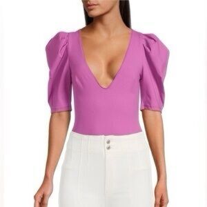 Free People Va Va Voop Bodysuit in Wildberry